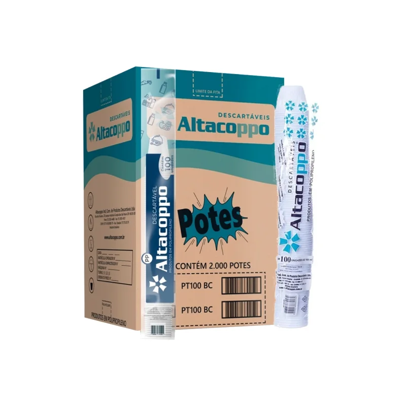 POTE 100 ML BRANCO PP ABNT 2000 UN ALTACOPPO.