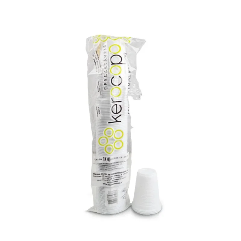 COPO 200 ML BRANCO PS ABNT 2500 UN KEROCOPO.