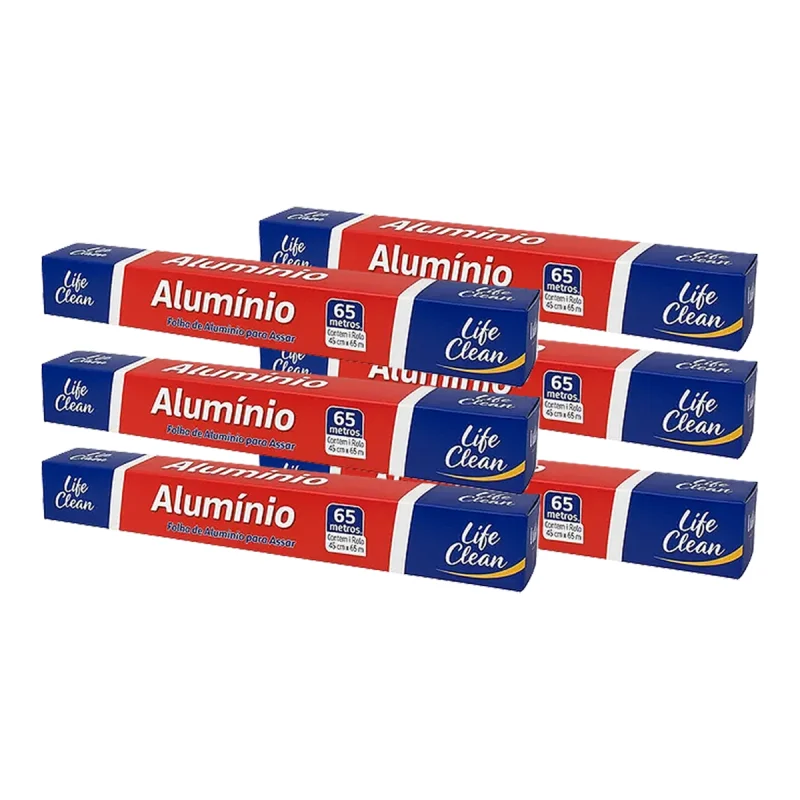 PAPEL ALUMINIO 45 CM X 65 M 6 UN