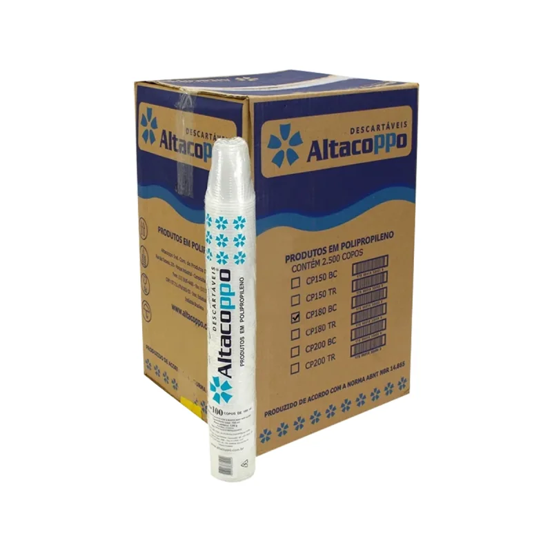 COPO 180 ML TRANSP. PP ABNT 2500 UN ALTACOPPO