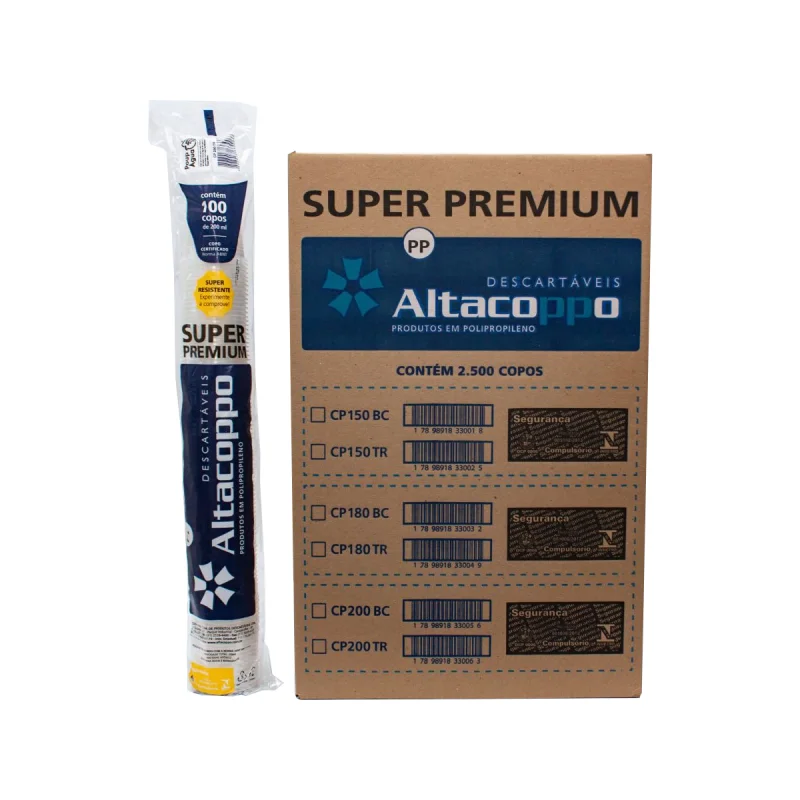 COPO 200 ML TRANSP. PP ABNT 2500 UN ALTACOPPO