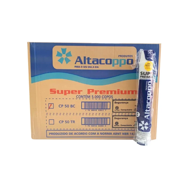 COPO 50 ML BRANCO PP ABNT 5000 UN ALTACOPPO