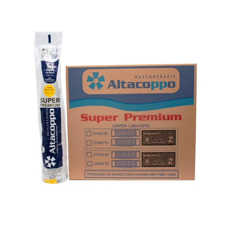 COPO 400 ML TRANSP. PP ABNT 1000 UN ALTACOPPO
