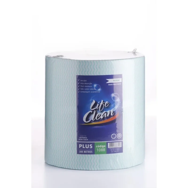 PANO ROLO 300 M X 28 CM VERDE LIFE CLEAN