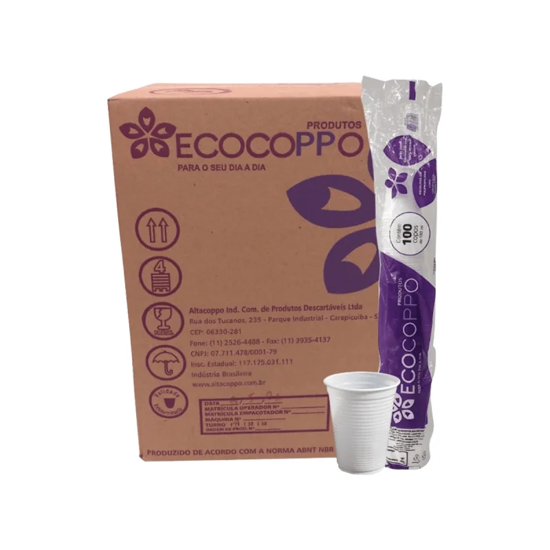COPO 300 ML BRANCO PP ABNT 2000 UN ECOCOPPO