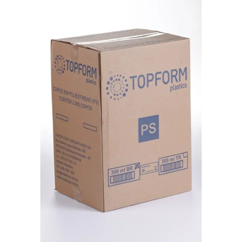 COPO 300 ML BRANCO PS ABNT 2000 UN TOPFORM