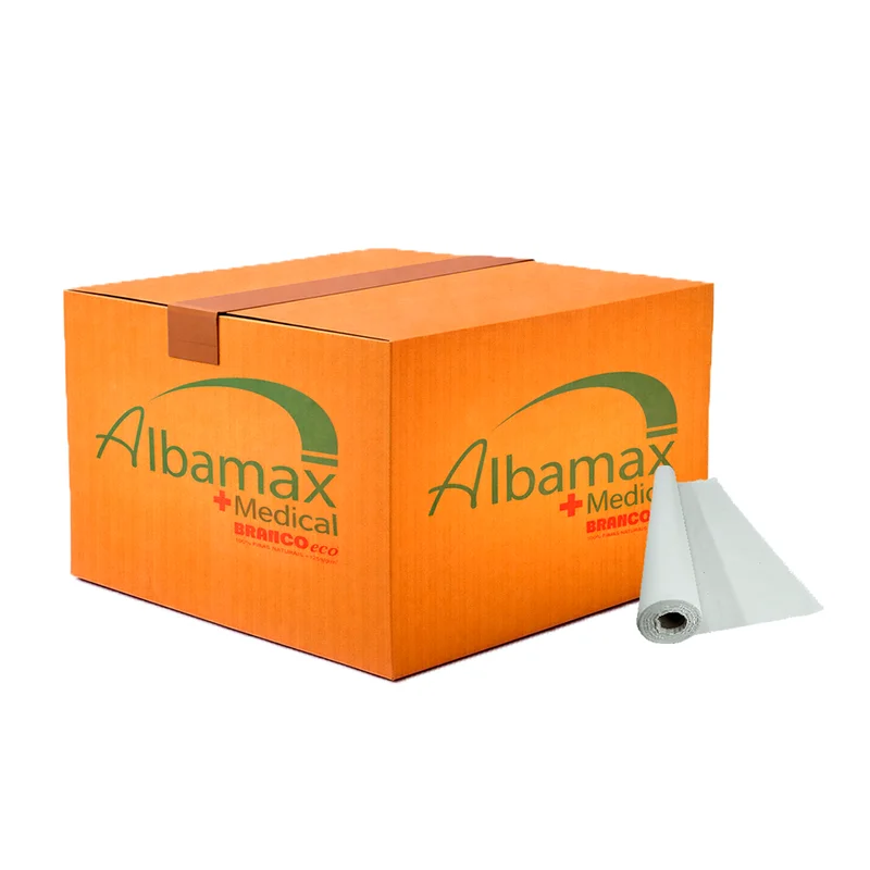 LENCOL HOSPITALAR BRANCO 50 M X 50 CM 10 UN ALBAMAX