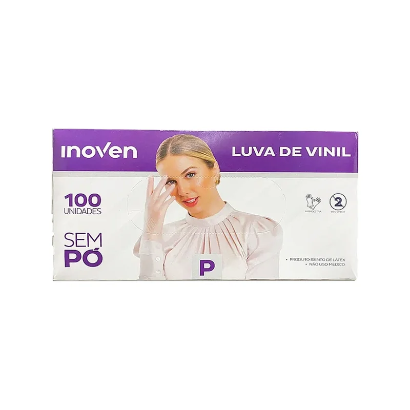 LUVA VINIL SEM AMIDO P 100 UN INOVEN