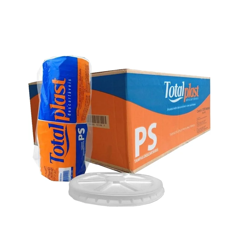 TAMPA 240 ML PLAST TRANSP 1000 UN TOTALPLAST
