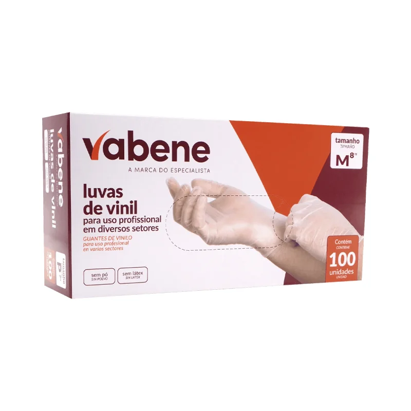 LUVA VINIL SEM AMIDO M 100 UN VABENE