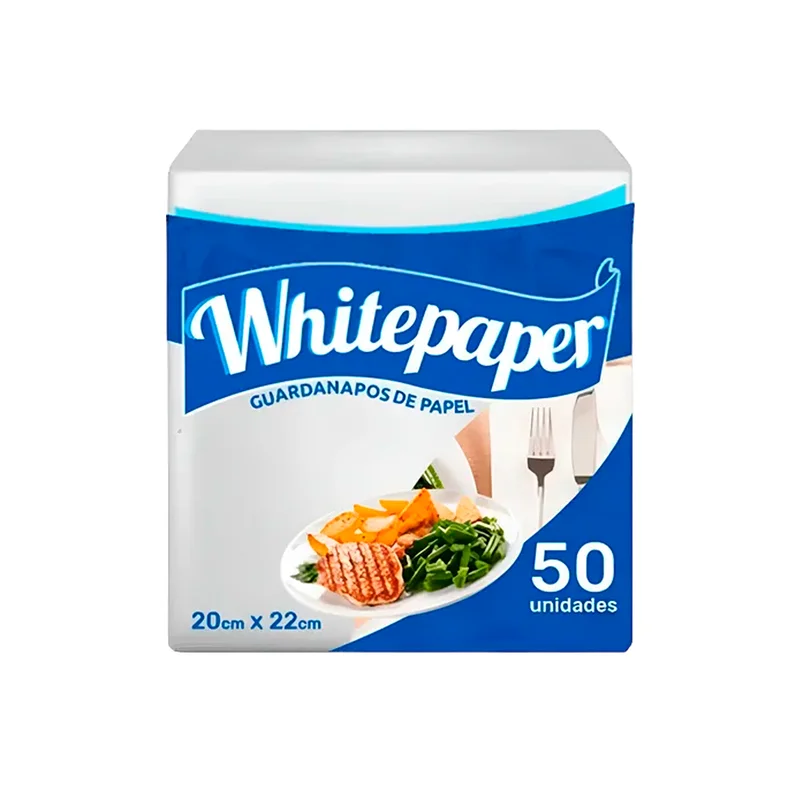 GUARDANAPO 20 CM X 22 CM COM 50 FL WHITEPAPER.