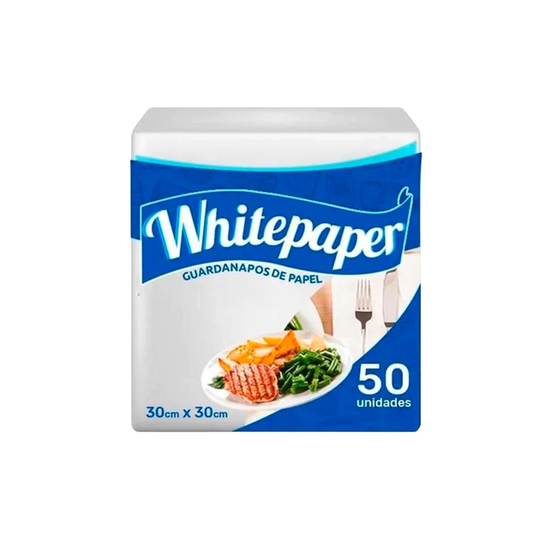 GUARDANAPO 30 CM X 30 CM COM 50 FL WHITE.