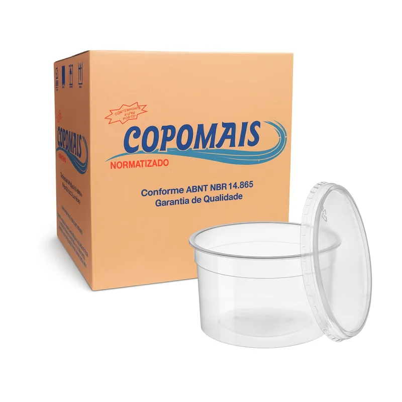 KIT POTE E TAMPA 500 ML PP REDONDO 12 PCT X 24 UN DANUBIO