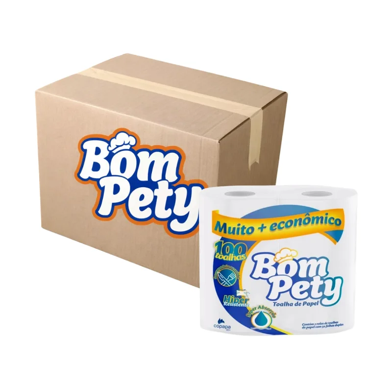 TOALHA PAPEL COZINHA BRANCO 12 PCT X 2 RL BOM PETY