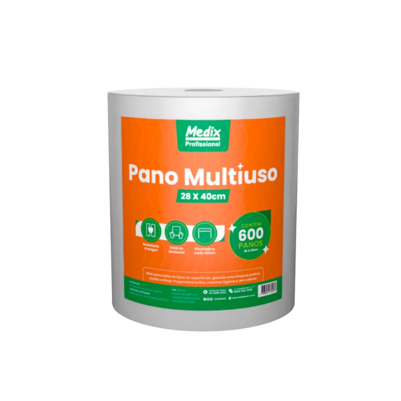 PANO ROLO 240 M X 28 CM BRANCO MEDIX