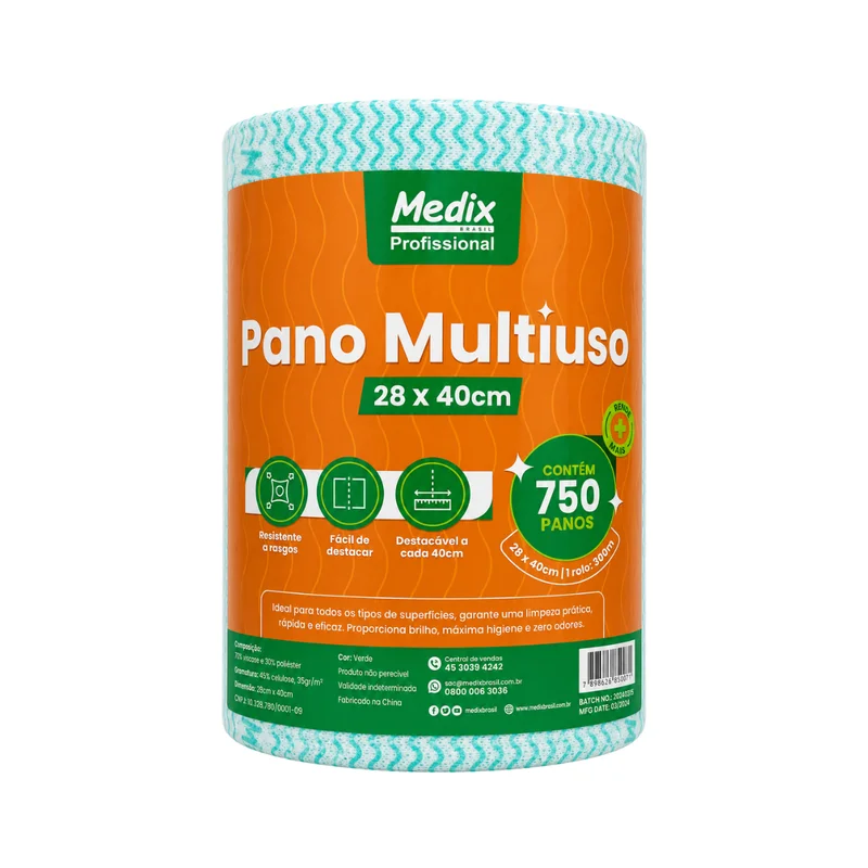 PANO ROLO 240 M X 28 CM VERDE MEDIX