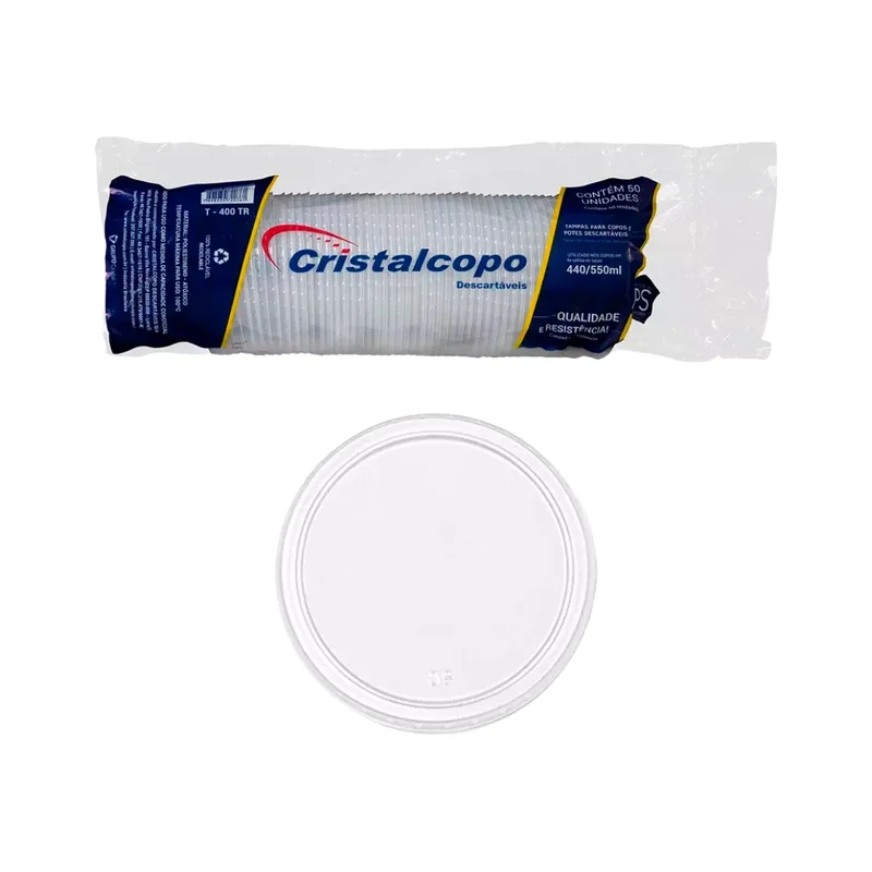 TAMPA 440 ML SEM FURO 20 PCT X 50 UN TPP92TR CRISTALCOPO