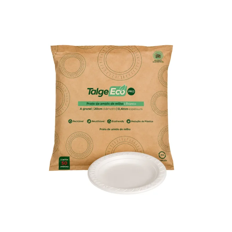 PRATO 15 CM AMIDO DE MILHO 50 UN TALGE ECO PRO