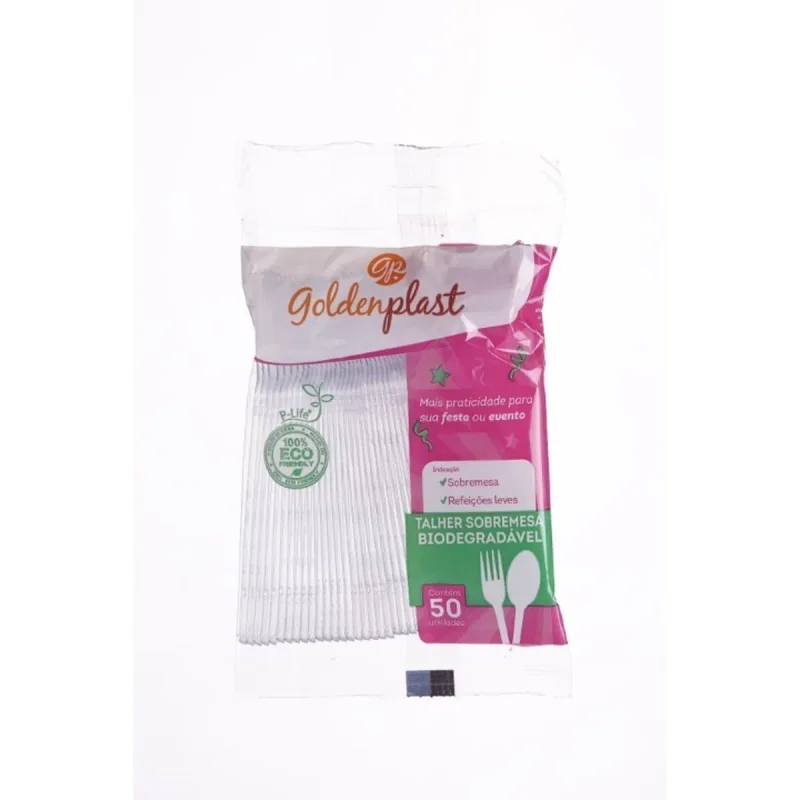COLHER SOBREMESA BIO CRISTAL 01 PCT X 50 UN GOLDENPLAST