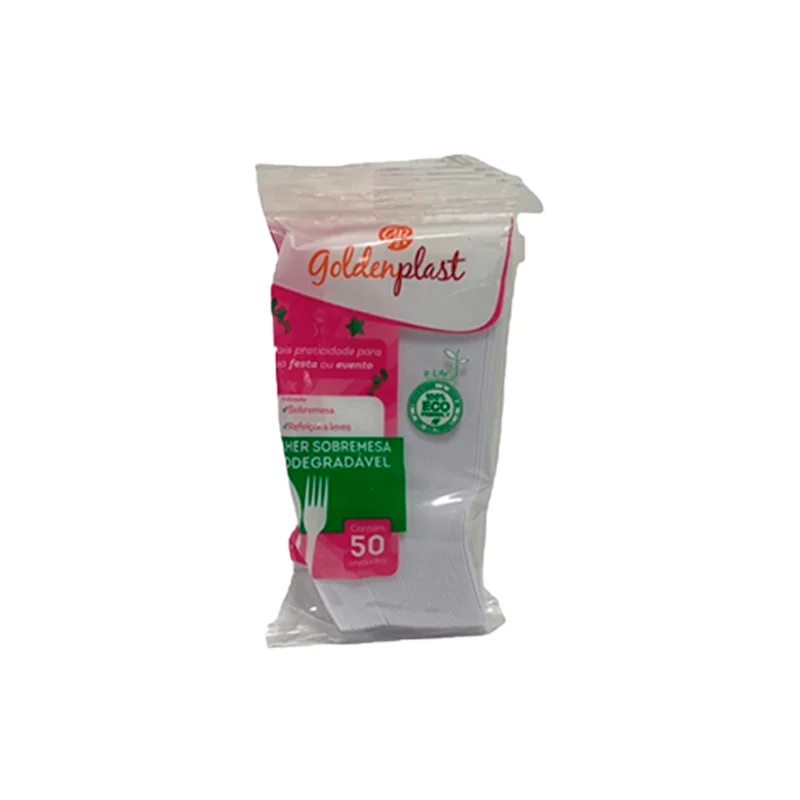 GARFO REFEICAO BIODEGRADAVEL BRANCO 50 UN GOLDENPLAST