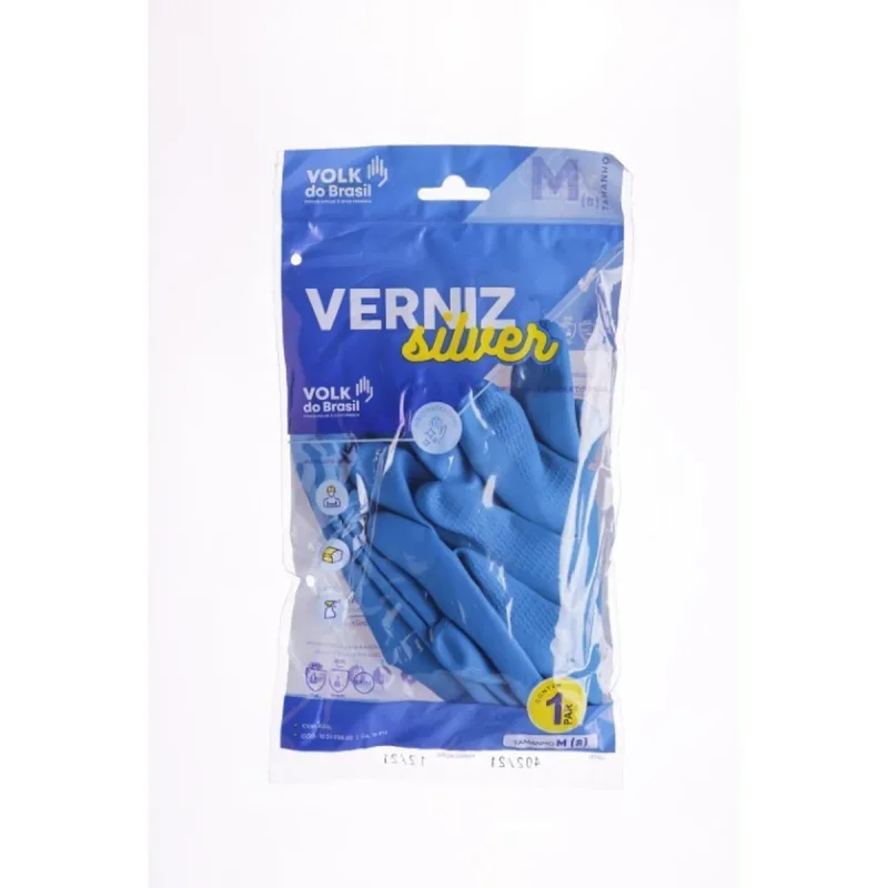 LUVA SILVER M AZUL LATEX CA 16312 VOLK