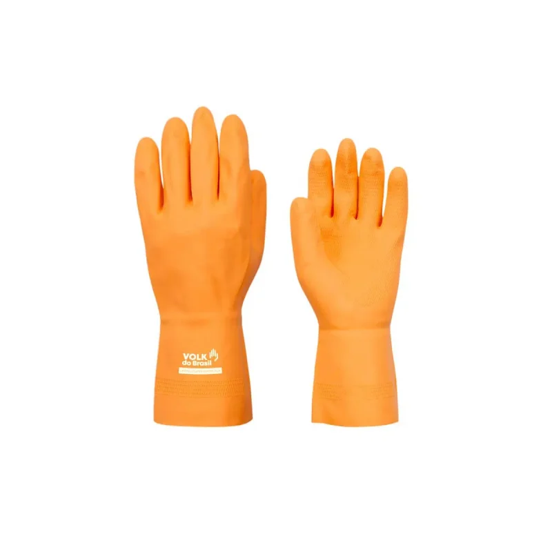 LUVA REFORCADA P LARANJA LATEX VOLK