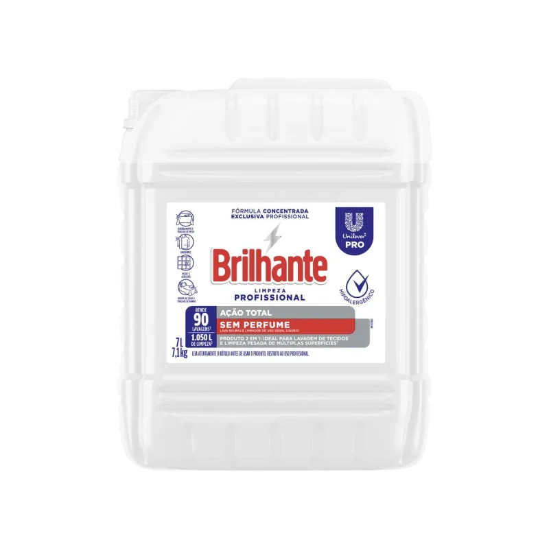 LAVA ROUPAS 7 L ACAO TOTAL SEM PERFUME BRILHANTE