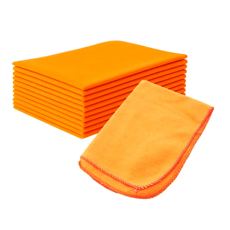 FLANELA 28 CM X 38 CM COM 12 UN LARANJA CAEBITEX