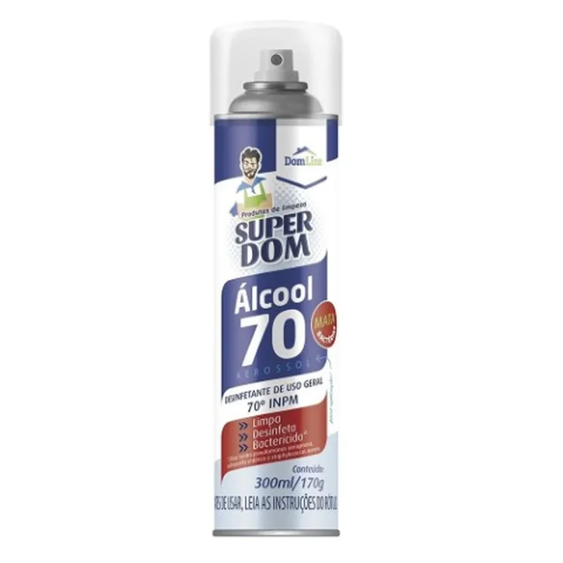 ALCOOL 70 AEROSSOL 12 UN X 300 ML SUPER DOM