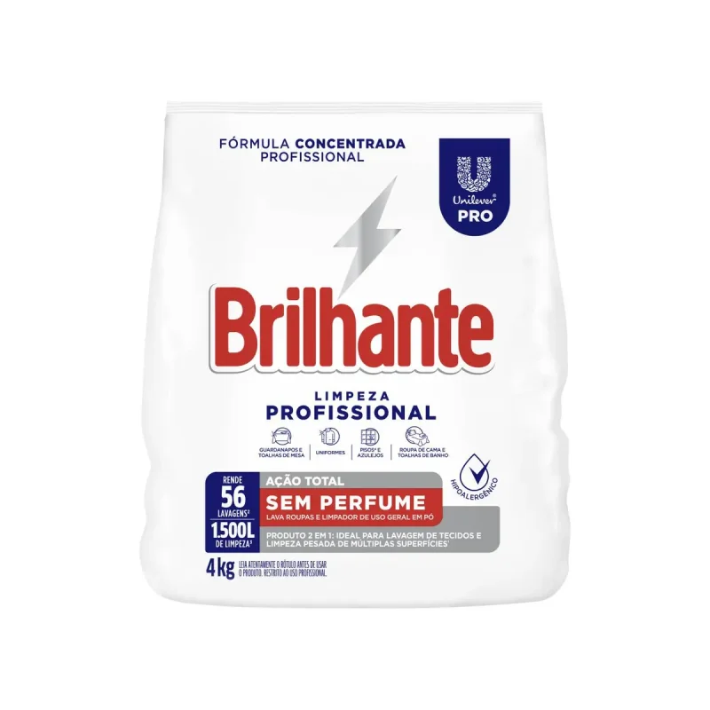 SABAO EM PO 4 KG ACAO TOTAL SEM PERFUME BRILHANTE