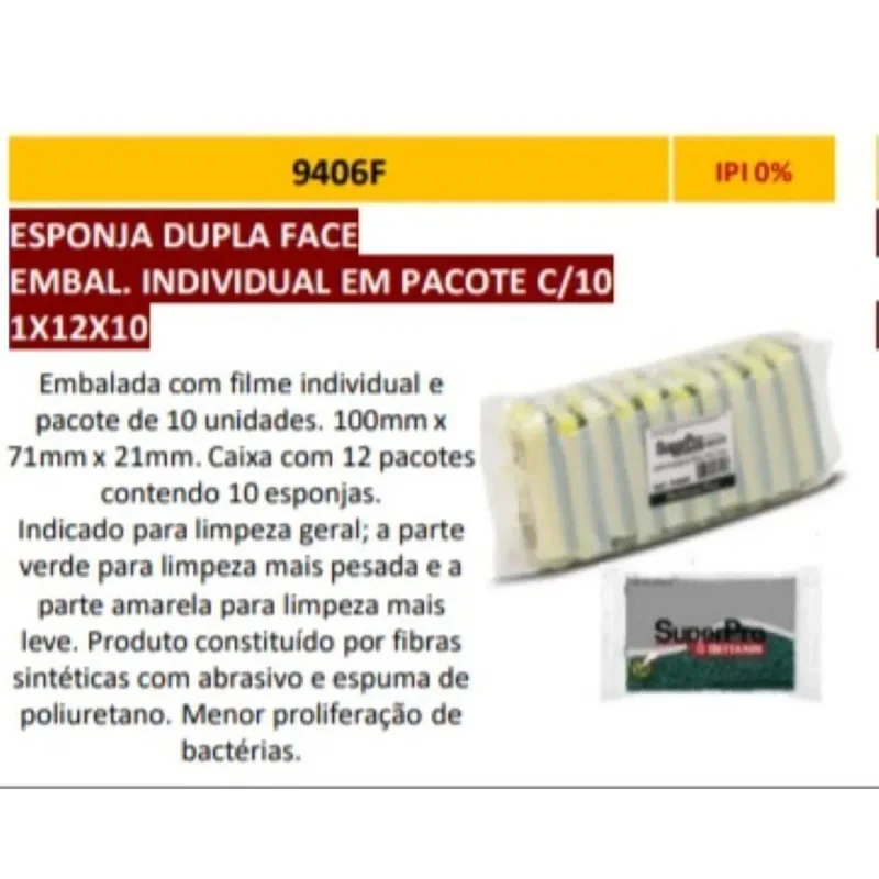 ESPONJA DUPLA FACE 01 PCT X 10 UN REF 9406F BETTANIN