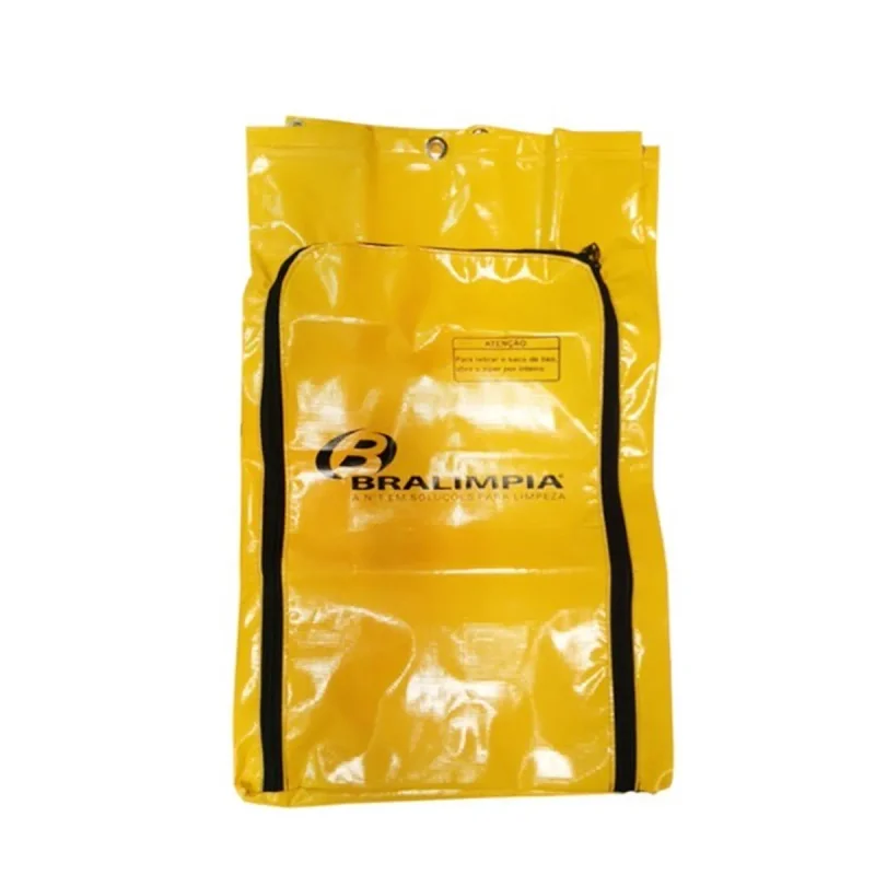 SACO COLETOR PARA CARRO AMERICA AMARELO COM ZIPER BRALIMPIA