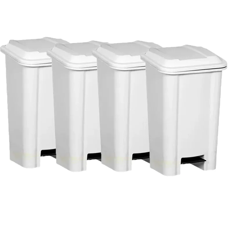 CESTO 4 UN X 100 L BRANCO COM PEDAL CP10BR BRALIMPIA