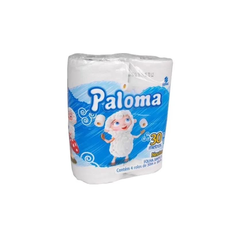 PAPEL HIG. ROLO SIMPLES 4 ROLOS PALOMA