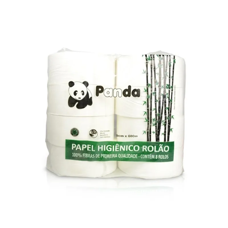PAPEL HIG. ROLAO 8 UN X 9 CM X 600 M BRANCO PANDA PAPER
