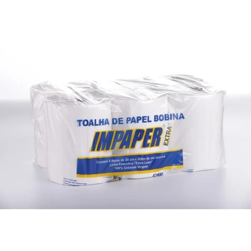 TOALHA BOBINA 20 CM X 200 M 6 RLS IMPAPER EXTRA.