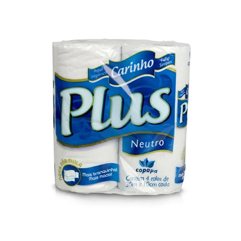 PAPEL HIG. FOLHA SIMPLES 64 ROLOS CARINHO PLUS