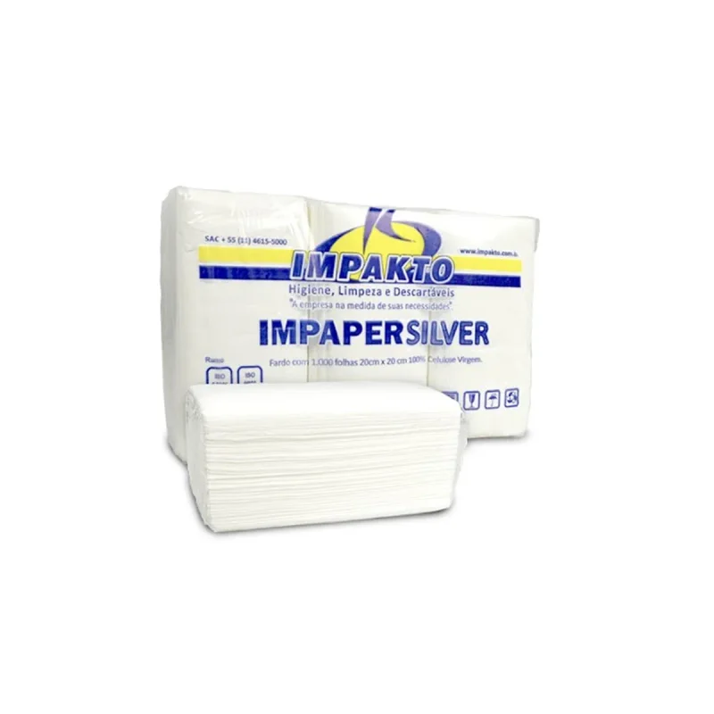 TOALHA 2 DB 20 CM X 20 CM BRANCO 1000 FL. IMPAPER SILVER