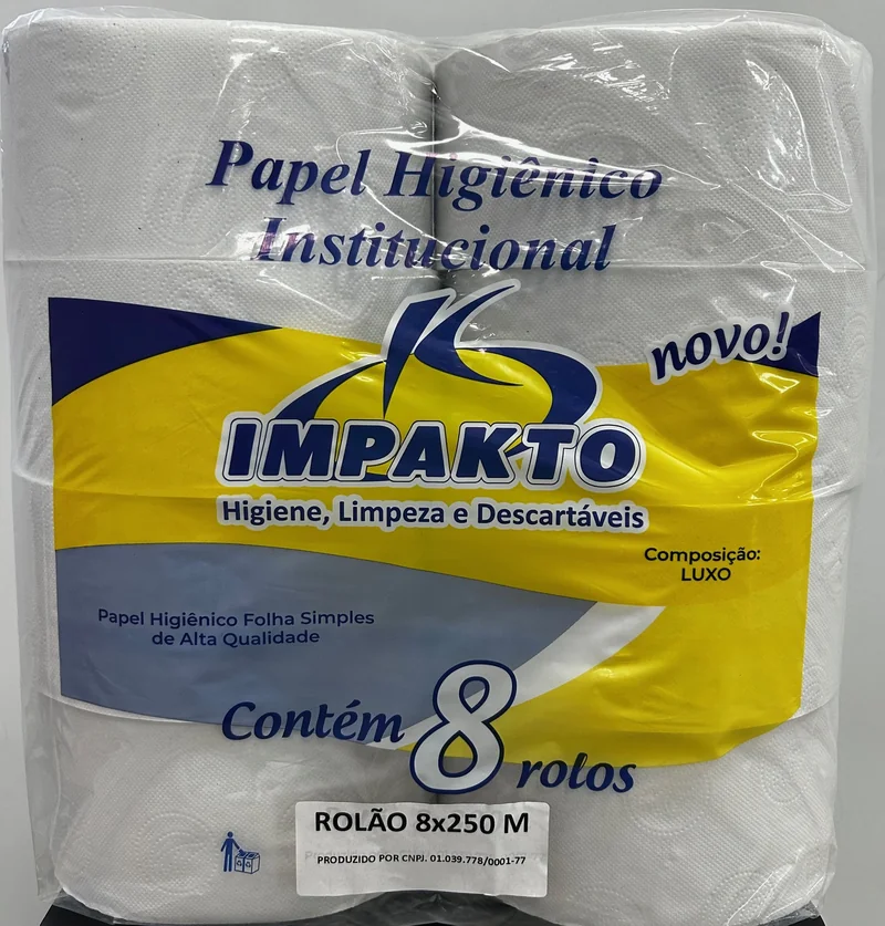 PAPEL HIG. ROLAO 250 M X 8 UN LUXO IMPAKTO
