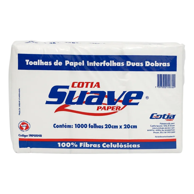 TOALHA 2 DB 20 CM X 20 CM 1000 FL 100% IMP0040 SUAVE PAPER