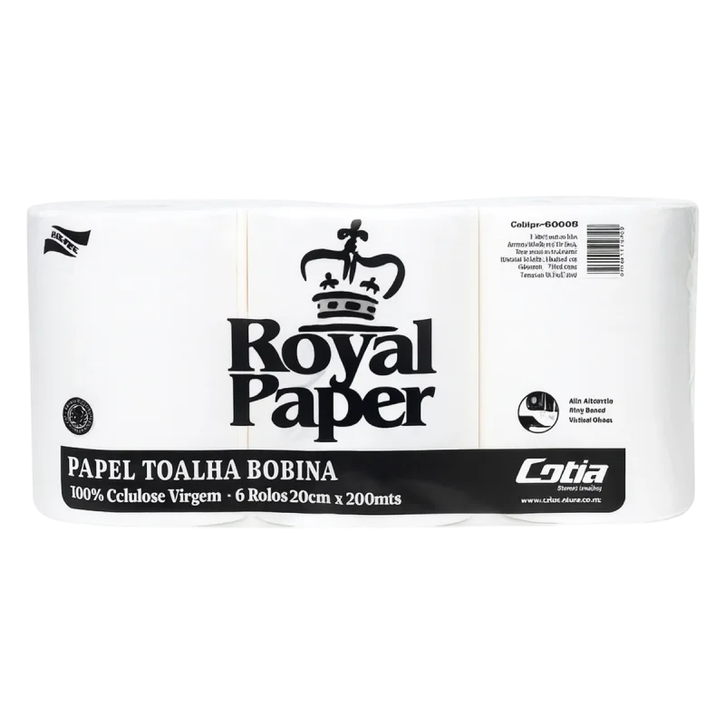 TOALHA BOBINA 20 CM X 100 M 8 RLS 460001 ROYAL PAPER