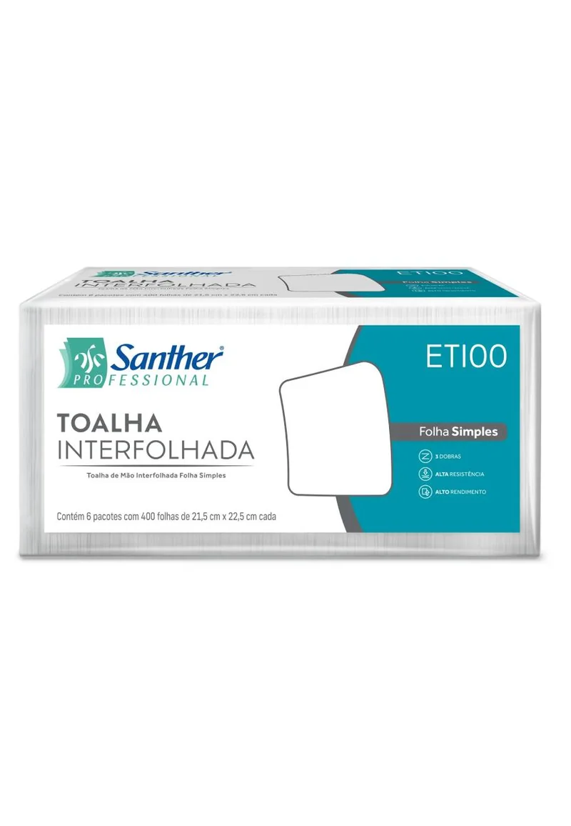 TOALHA 3 DB 21.5 CM X 22.5 CM BC 400 FL PRO SANTHER ETI00