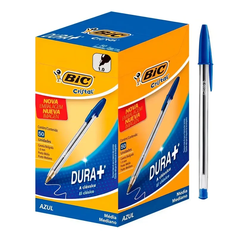 CANETA AZUL CRISTAL 24 CX X 50 UN BIC