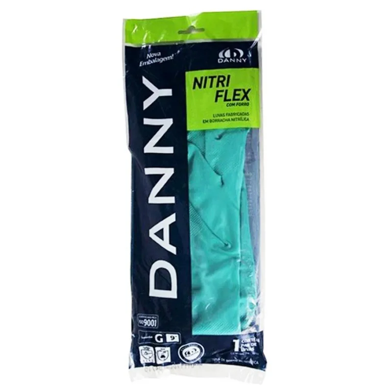 LUVA NITRILICA G VERDE COM FORRO DA 36101 DANNY