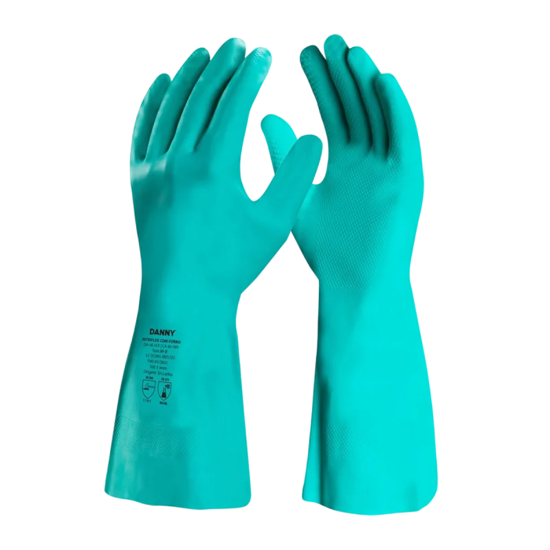 LUVA NITRILICA P VERDE COM FORRO DA 36101 DANNY