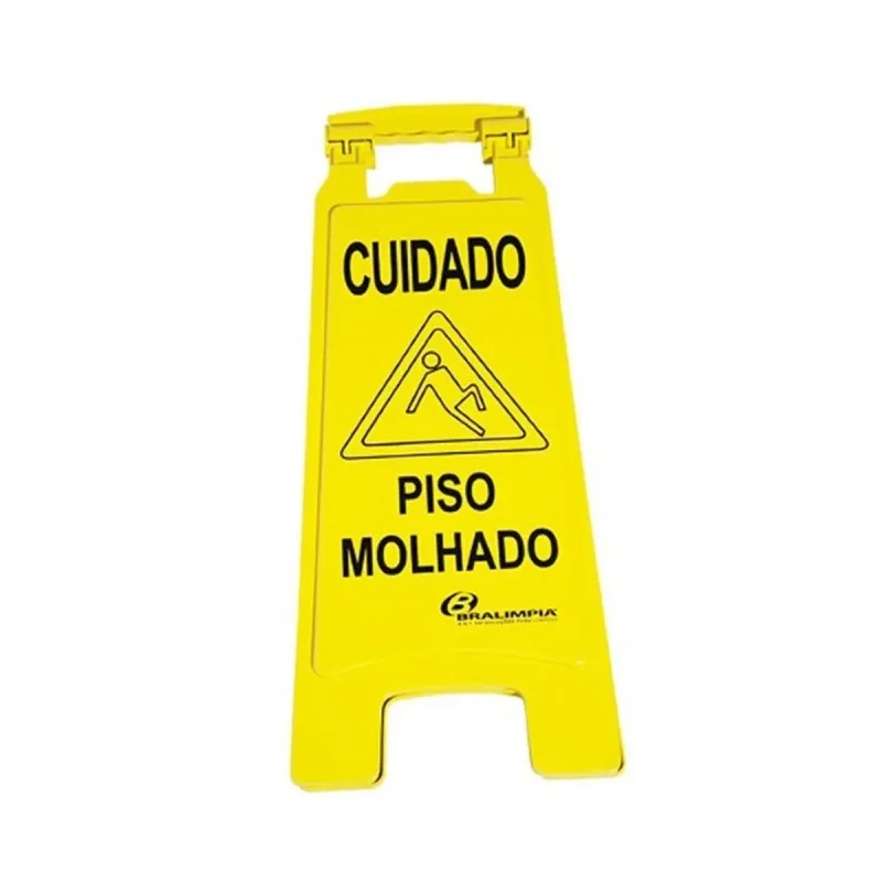 PLACA CUIDADO PISO MOLHADO PL 2000 BRALIMPIA