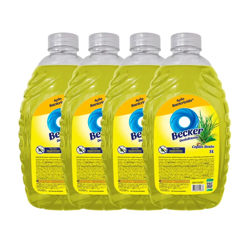 BECKER DESINFETANTE CAPIM LIMAO CX(4X5L) - EMBALAGEM PET